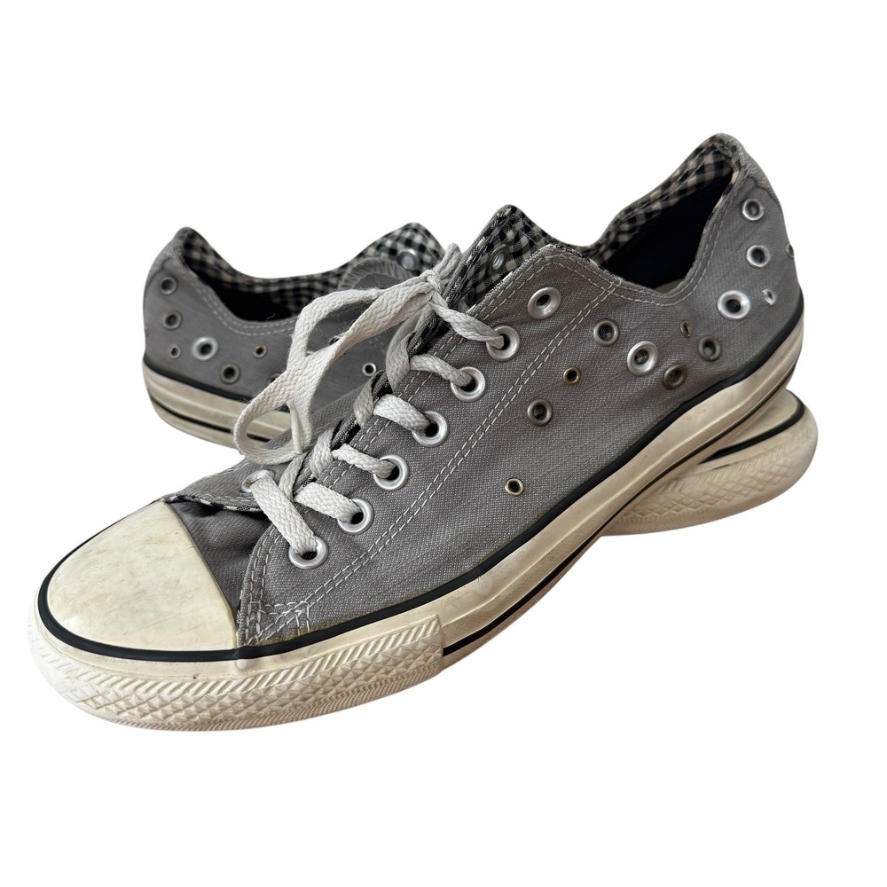 Converse All Star Ox Low Top Studded Eyelet Sneakers Women's 11 Grey grunge 9